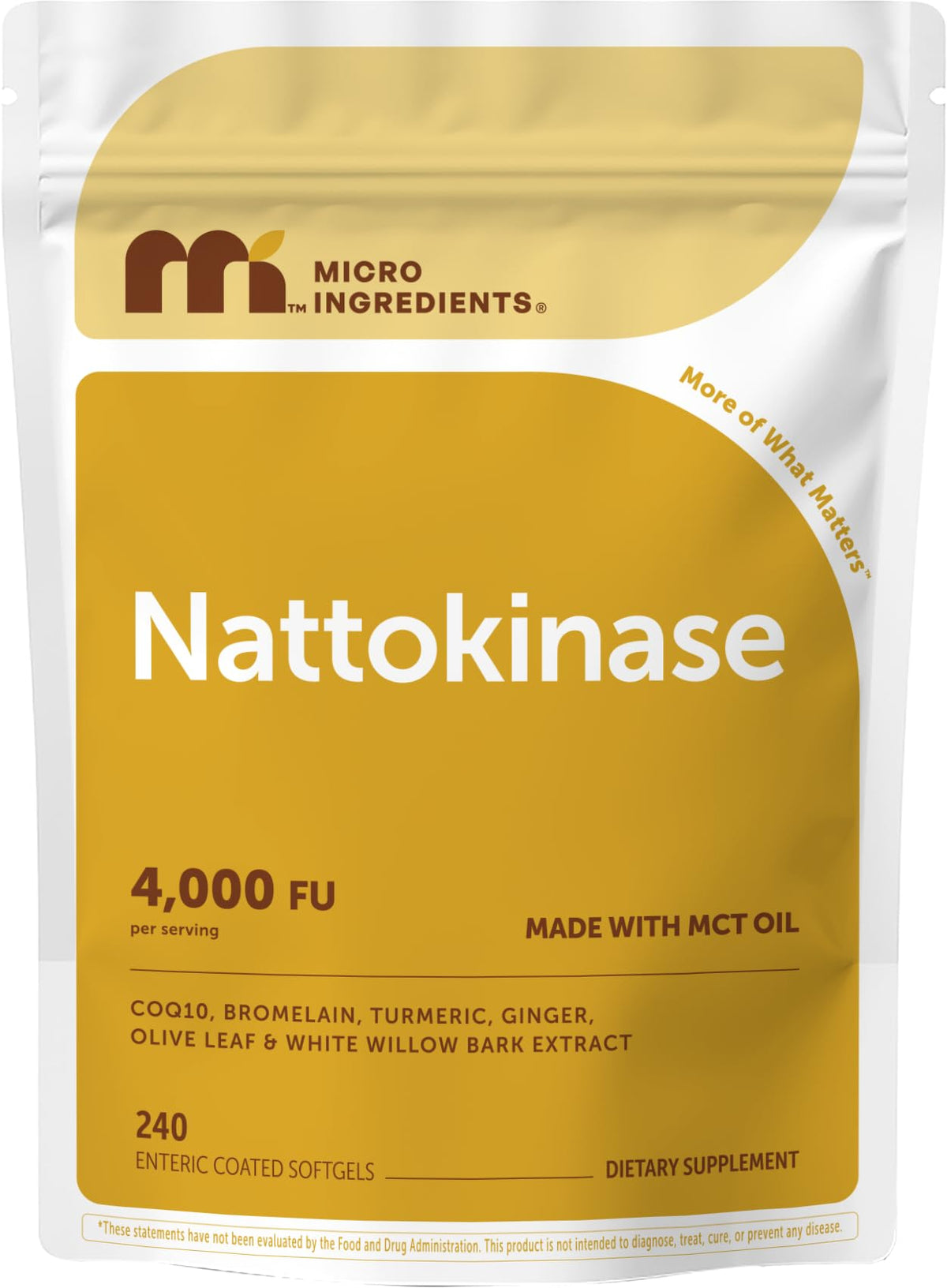Micro Ingredients frasco frontal del producto mostrando 240 softgels y etiqueta clara