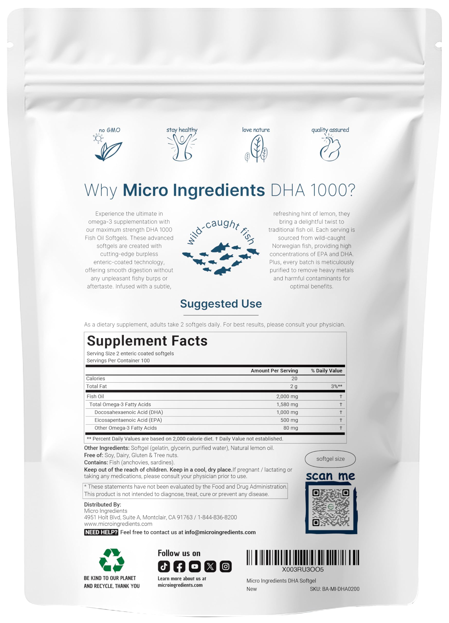 Micro Ingredients cápsula blanda primer plano que facilita la deglución