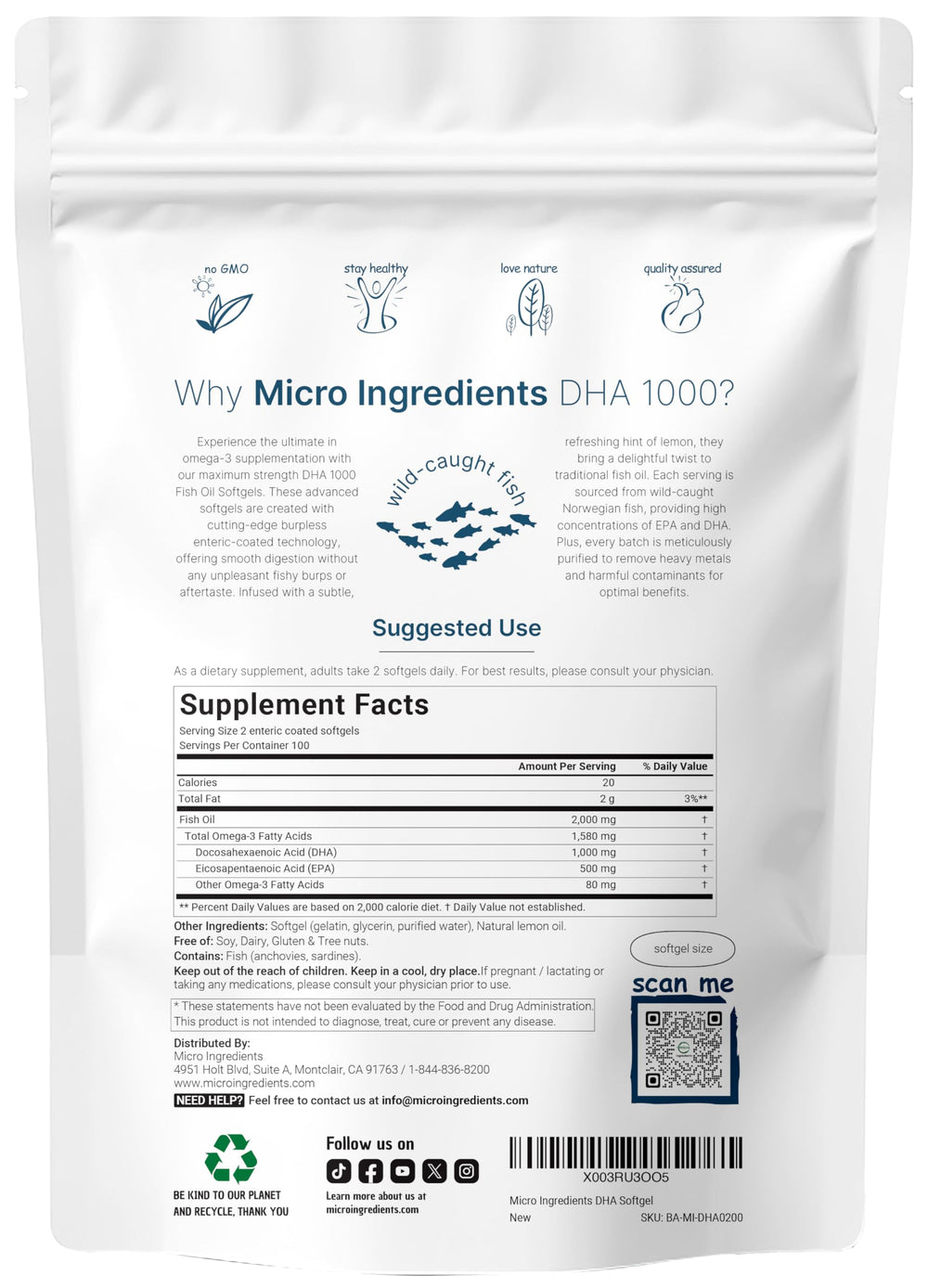 Micro Ingredients cápsula blanda primer plano que facilita la deglución