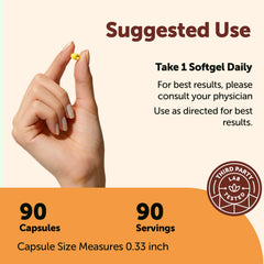 Micro Ingredients softgel en mano para comparar tamaño y facilidad