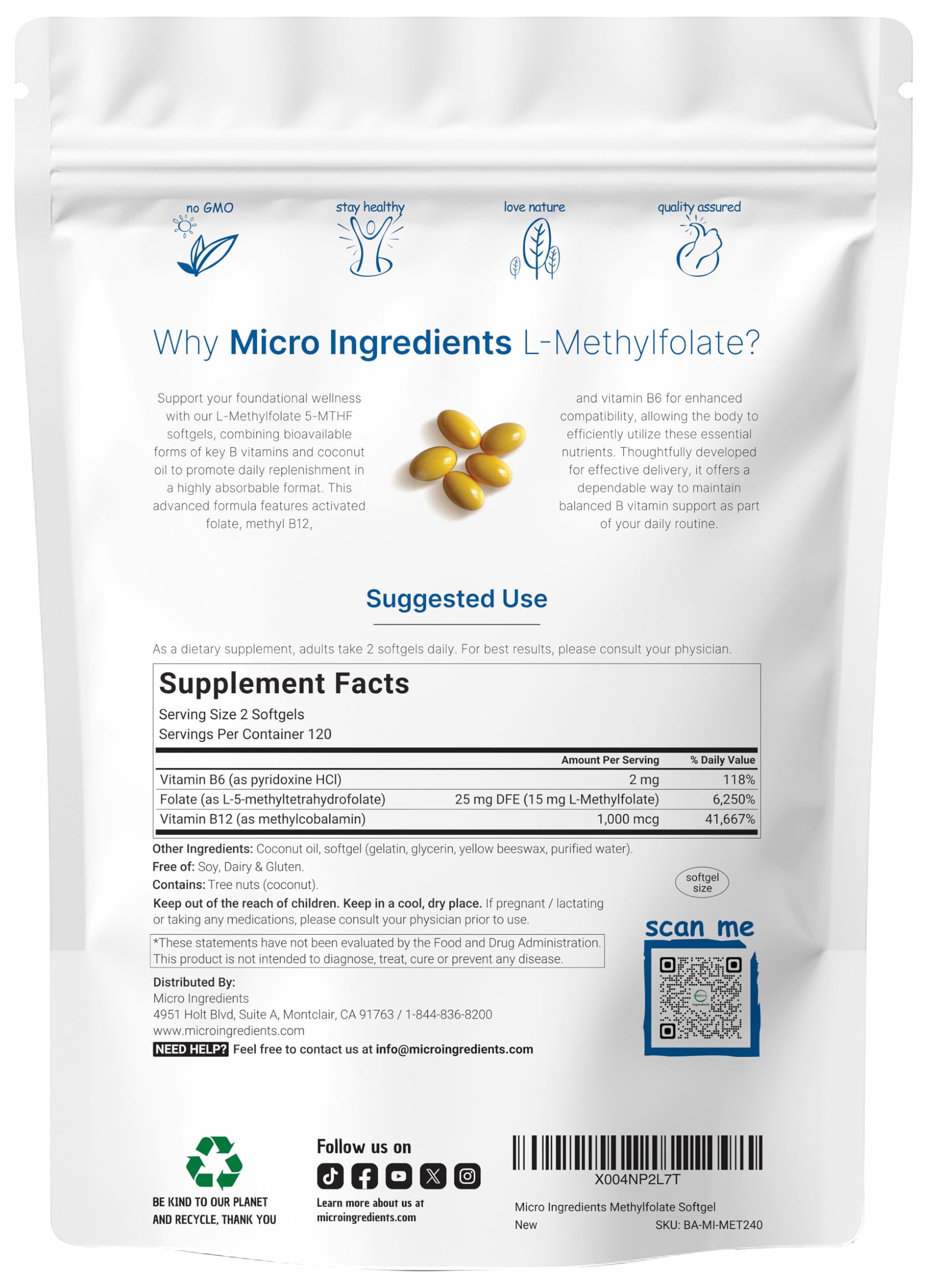 Micro Ingredients close-up de softgel mostrando textura y fácil ingestión