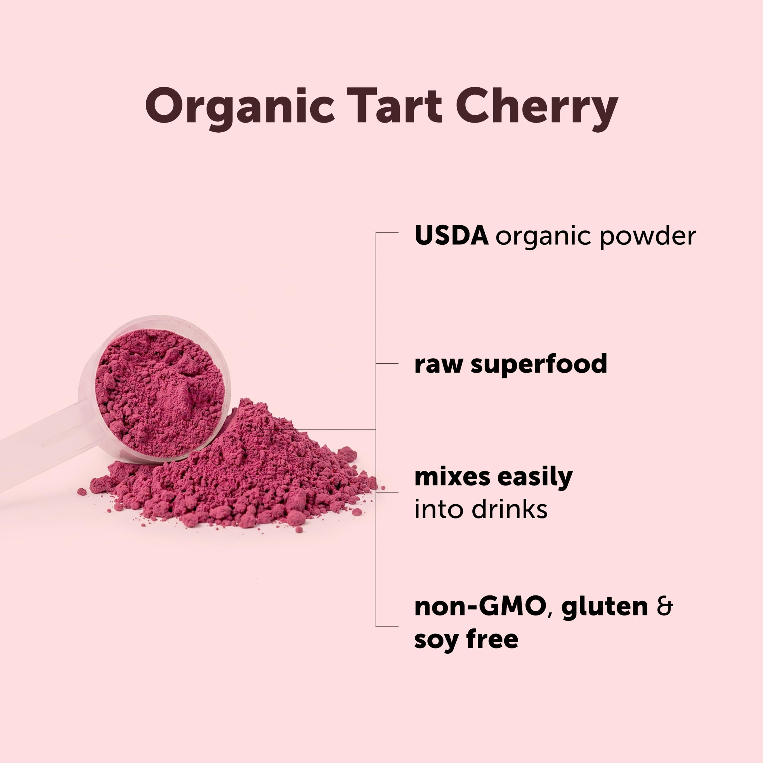 Micro Ingredients primer plano de la textura fina del polvo de cereza ácido