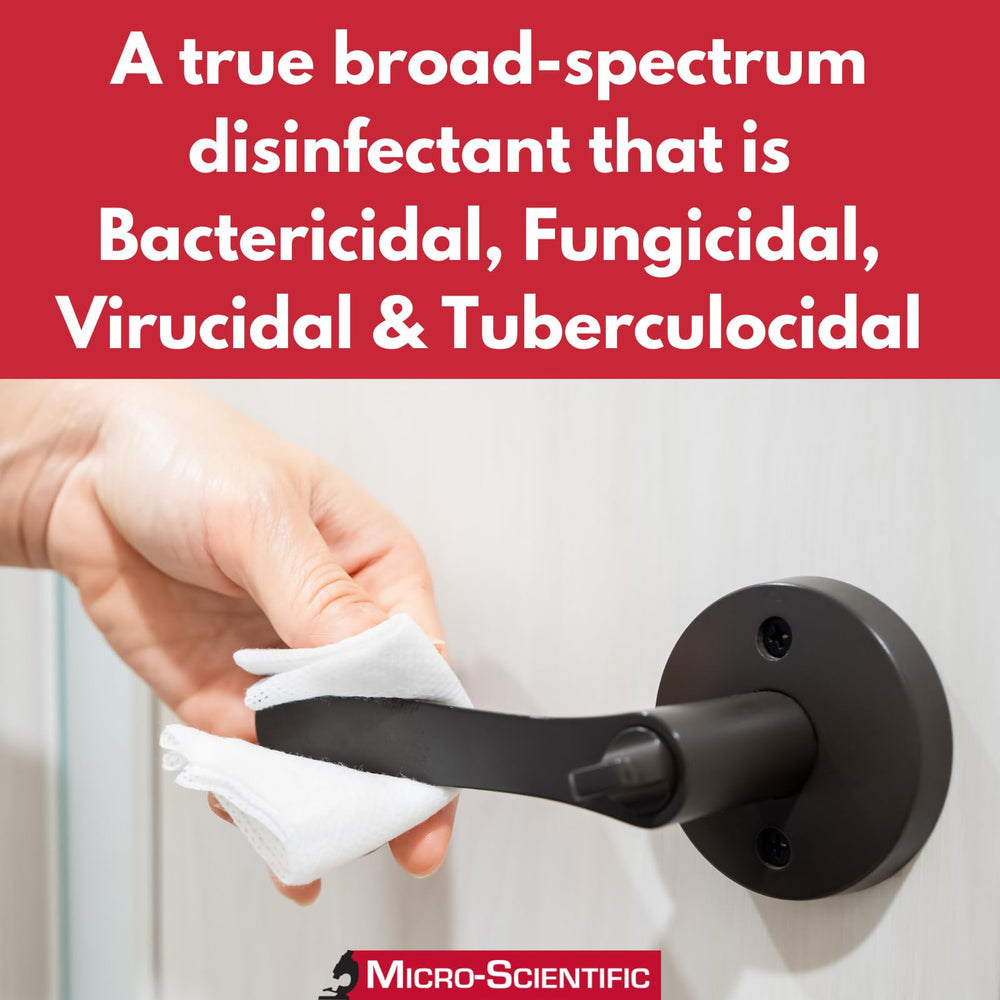 Micro-Scientific detalle de etiqueta con instrucciones y beneficios claros