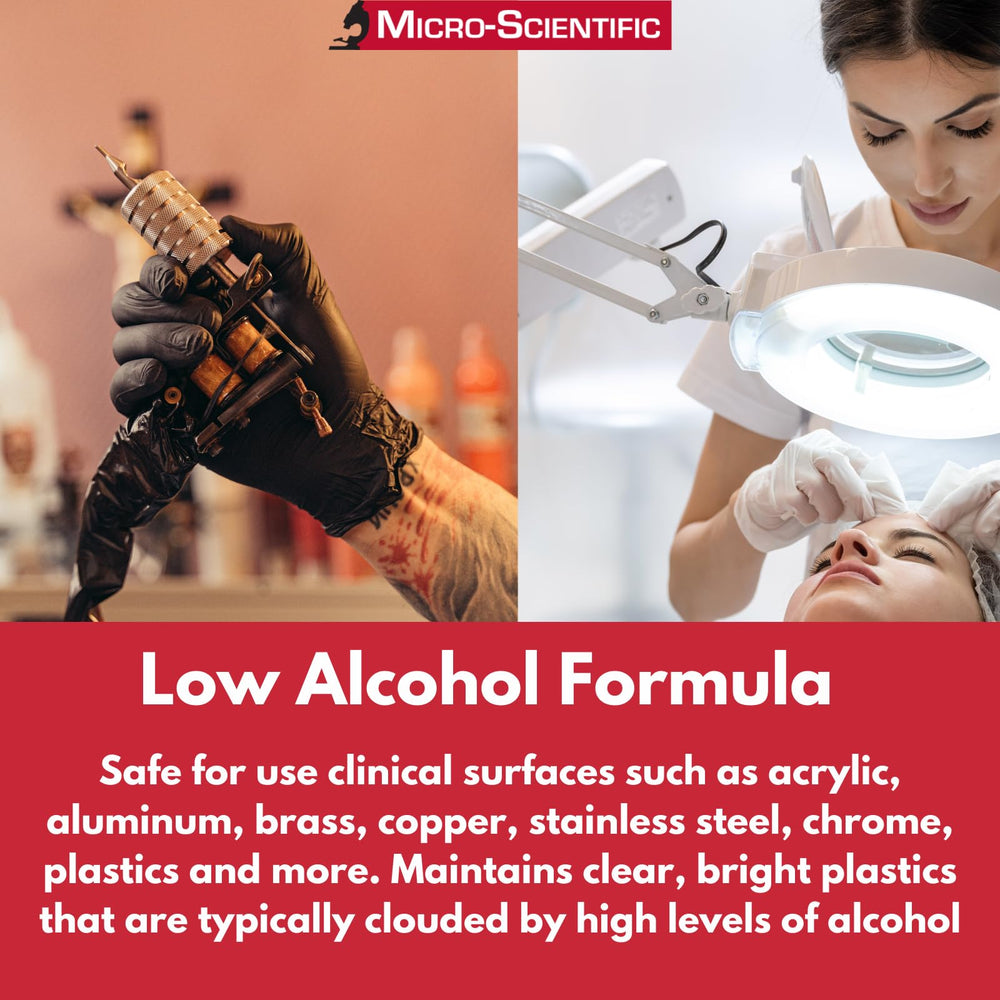 Micro-Scientific producto sobre acero inoxidable demostrando compatibilidad