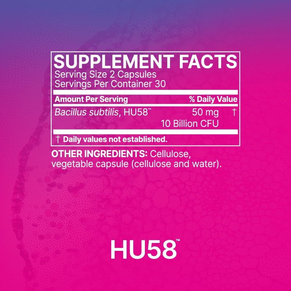 Microbiome Labs HU58 comparación de tamaño de la cápsula para dosificación