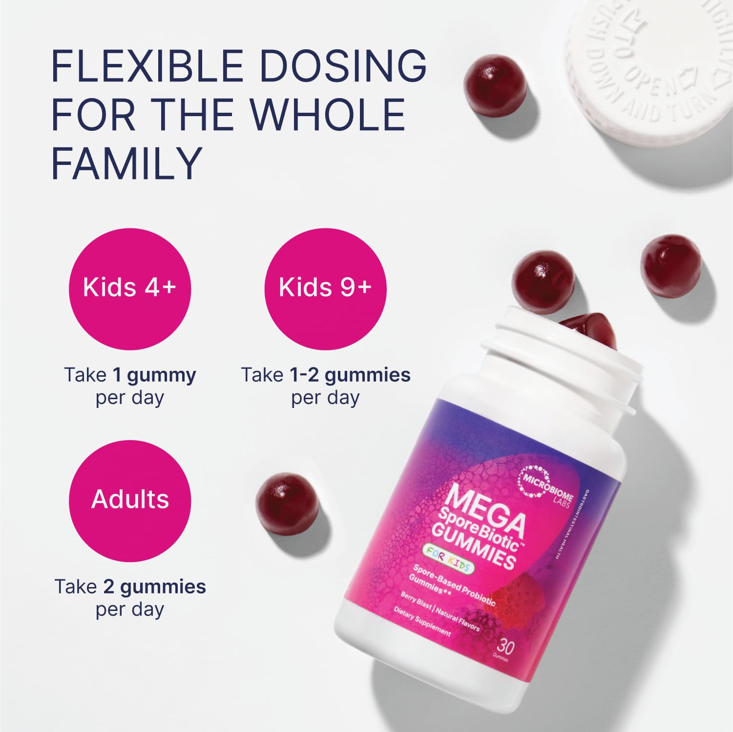 Microbiome Labs bayas naturales destacando sabor mix berry y naturalidad