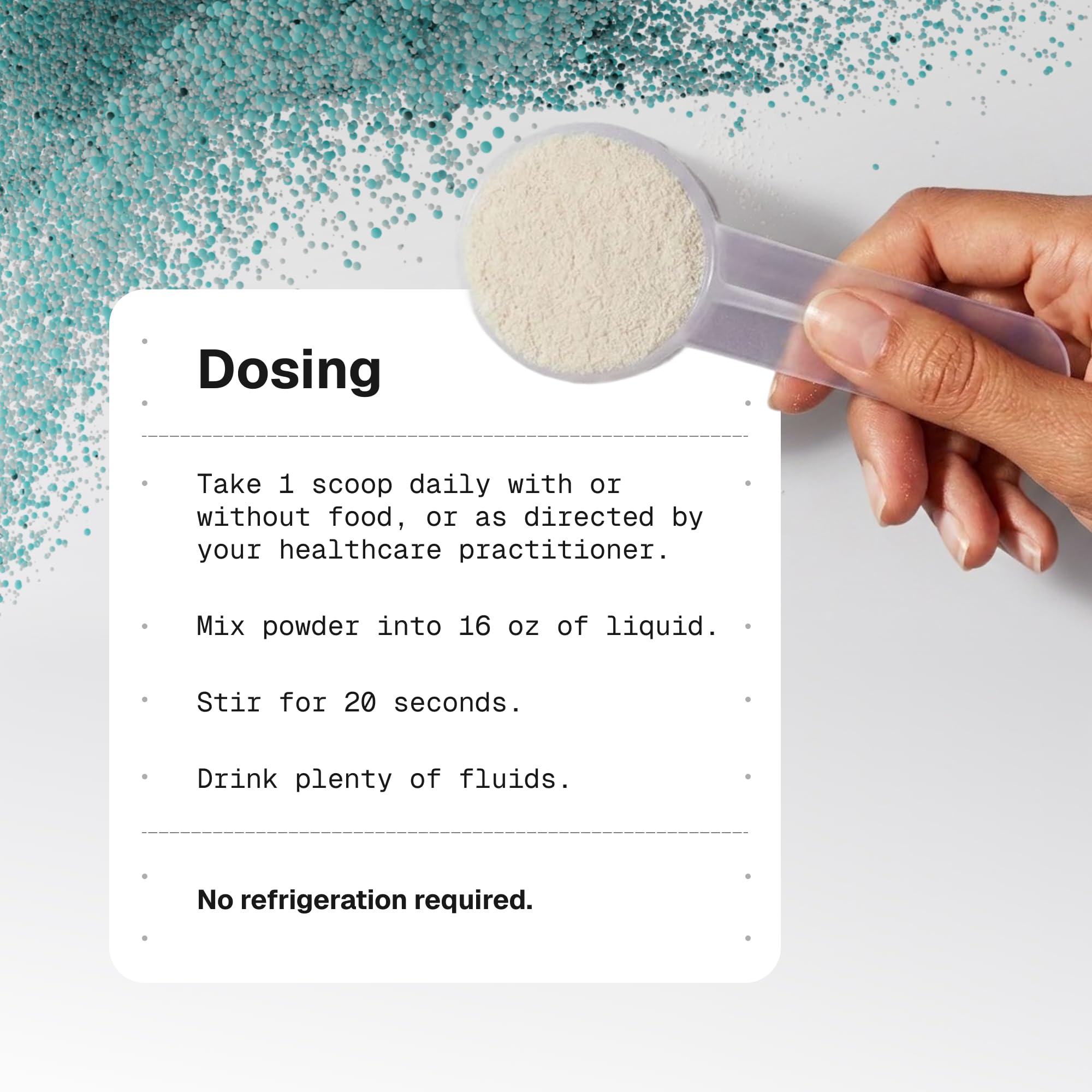 Microbiome Labs etiqueta de ingredientes resaltando la fórmula sin lácteos