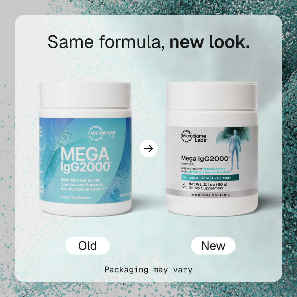 Microbiome Labs primer plano de polvo fino destacando textura fácil de disolver