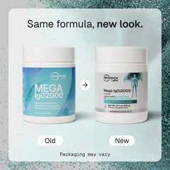 Microbiome Labs primer plano de polvo fino destacando textura fácil de disolver