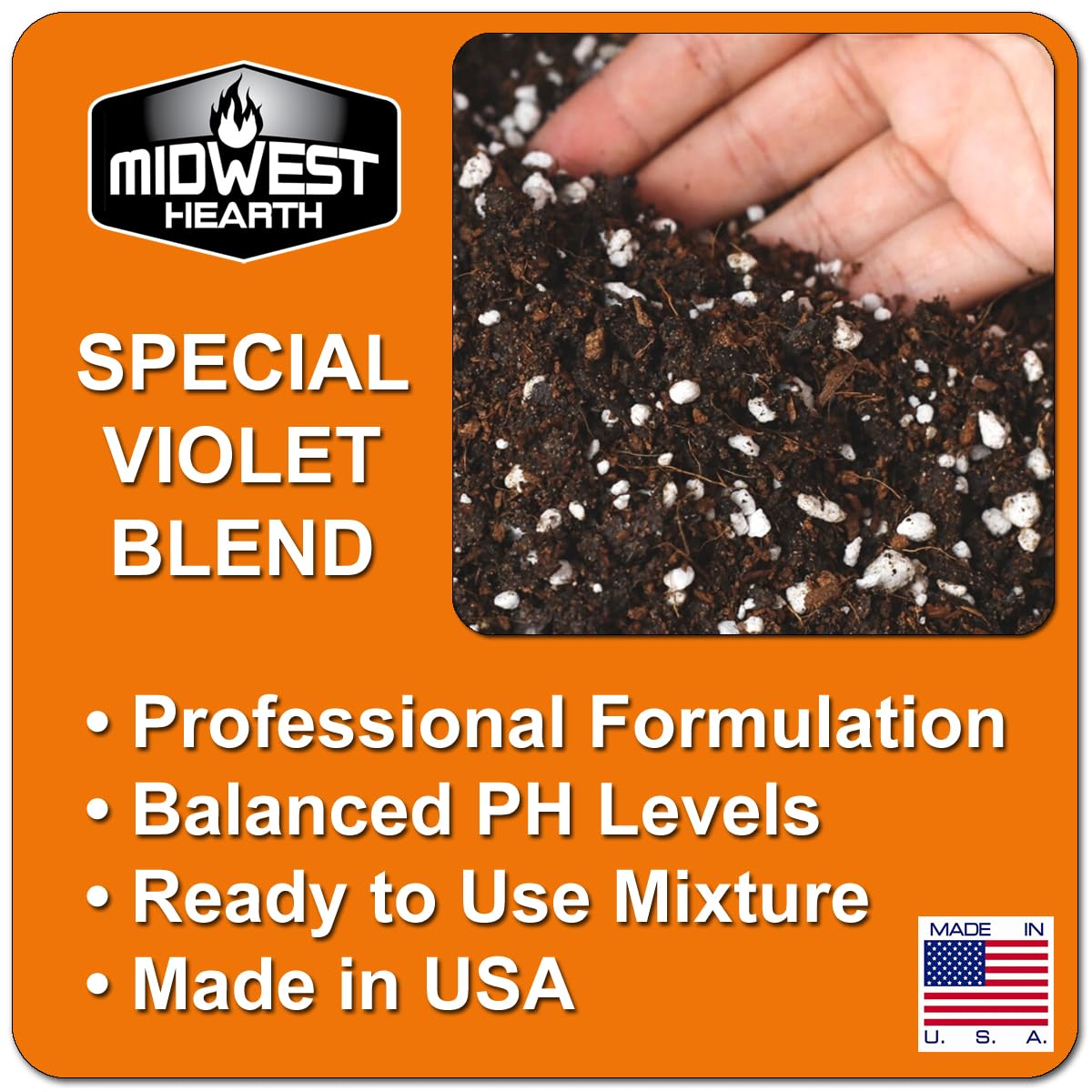Midwest Hearth textura con turba y perlita que mejora aireacin y drenaje
