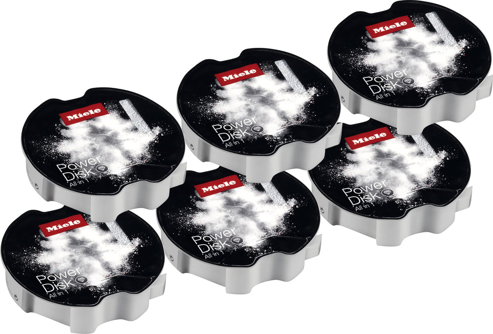 Miele PowerDisk frente del pack mostrando seis discos y conveniencia