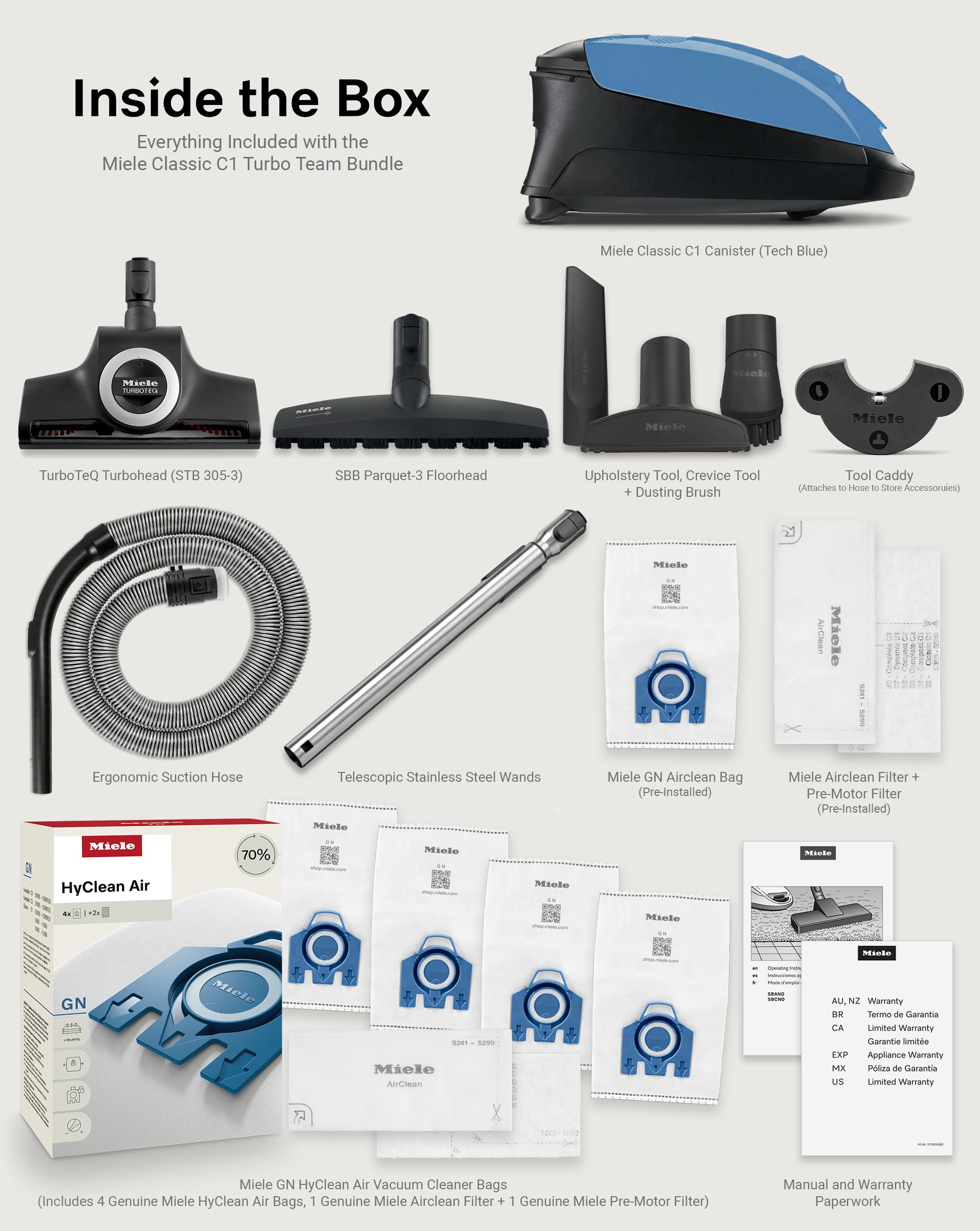 Miele TurboTeQ detalle del rodillo limpiando alfombras eficientemente