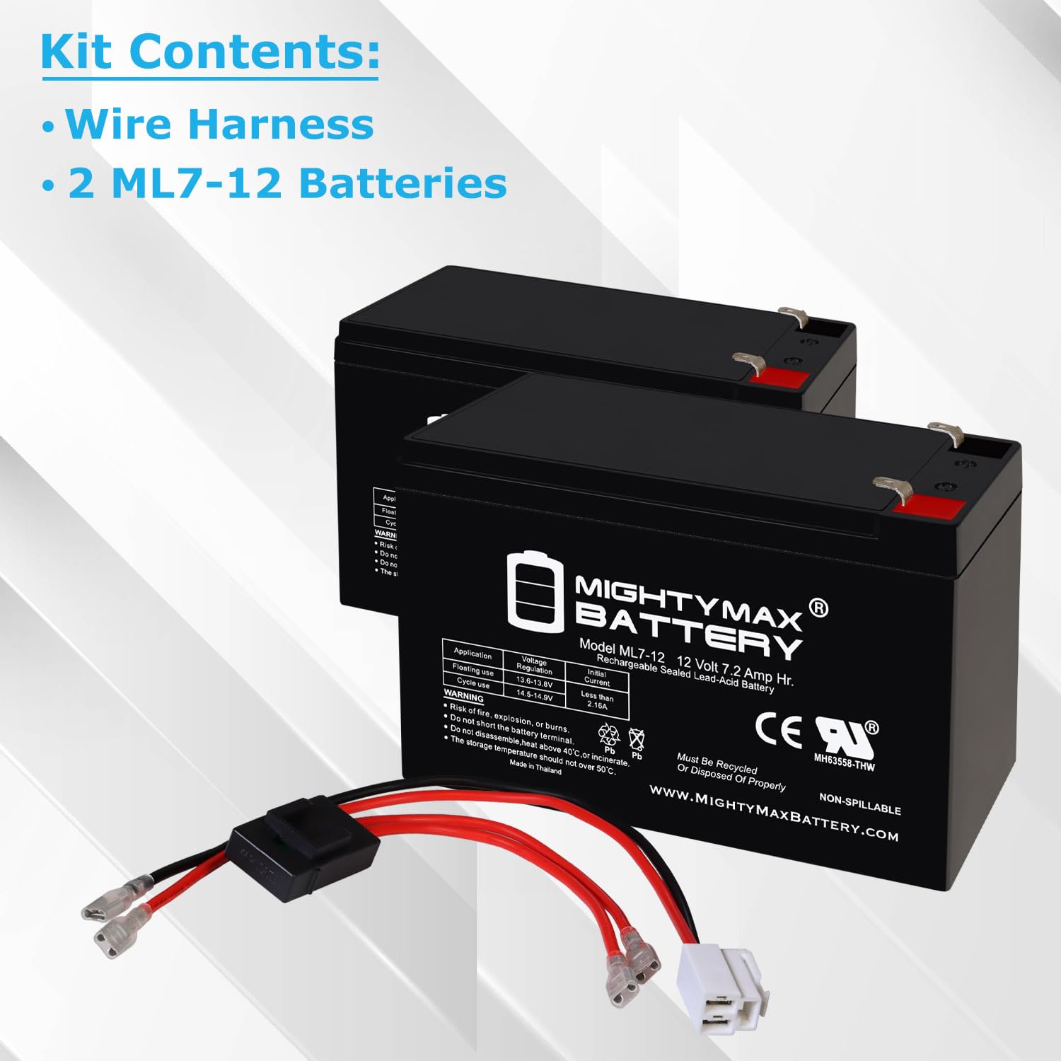 Mighty Max Battery primer plano de terminales AGM, conexión segura