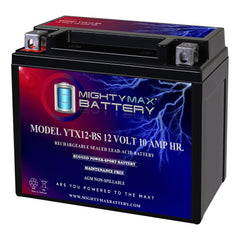 Mighty Max Battery vista frontal mostrando carcasa compacta y logo