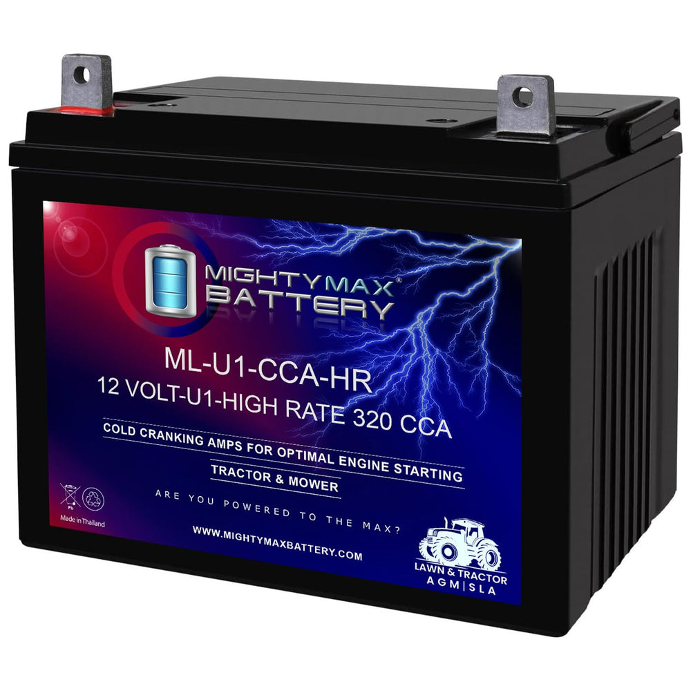 Mighty Max Battery vista frontal de la ML-U1 mostrando caja resistente y terminales