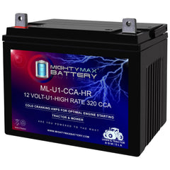 Mighty Max Battery vista frontal de la ML-U1 mostrando caja resistente y terminales
