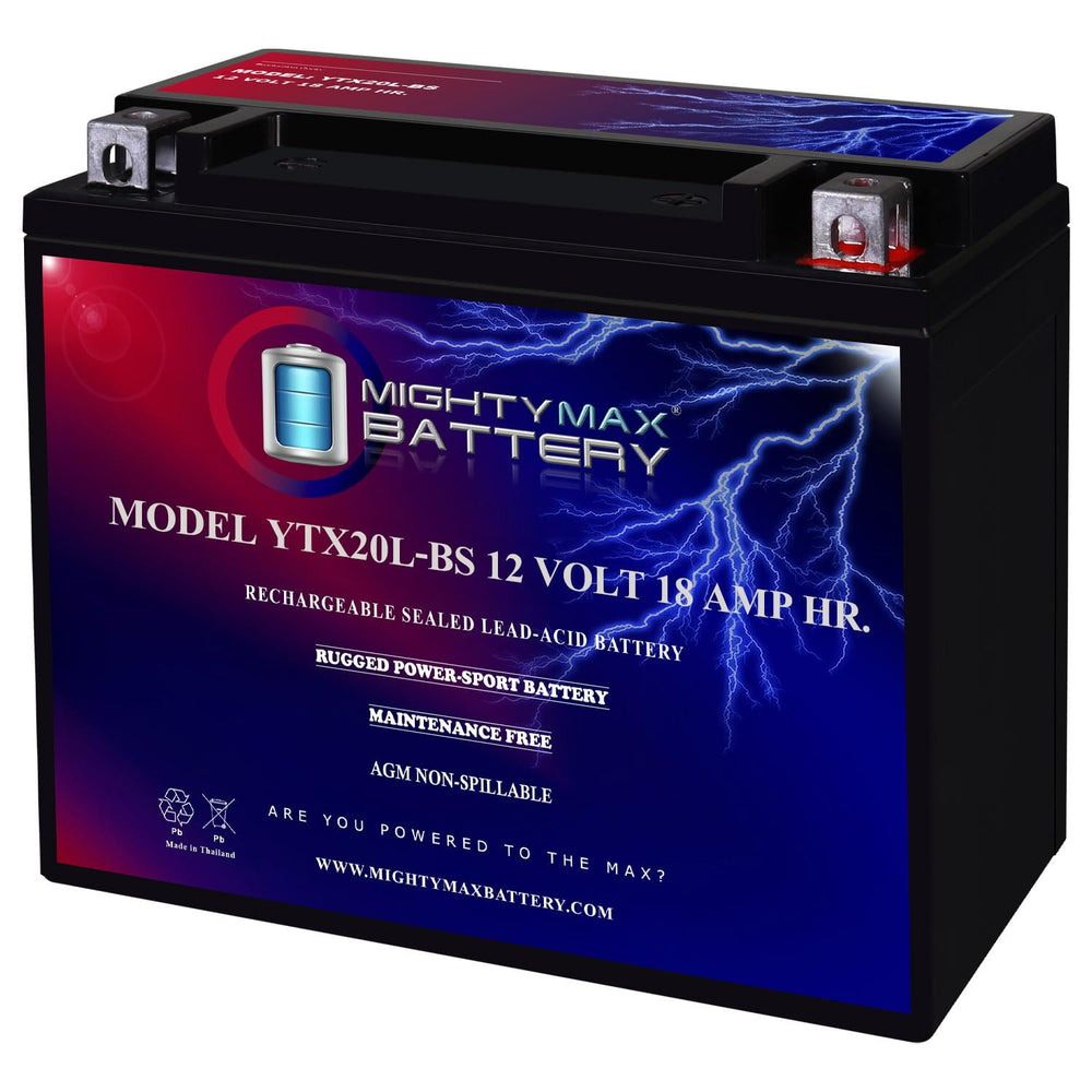 Mighty Max Battery vista frontal mostrando diseño compacto y terminos de potencia