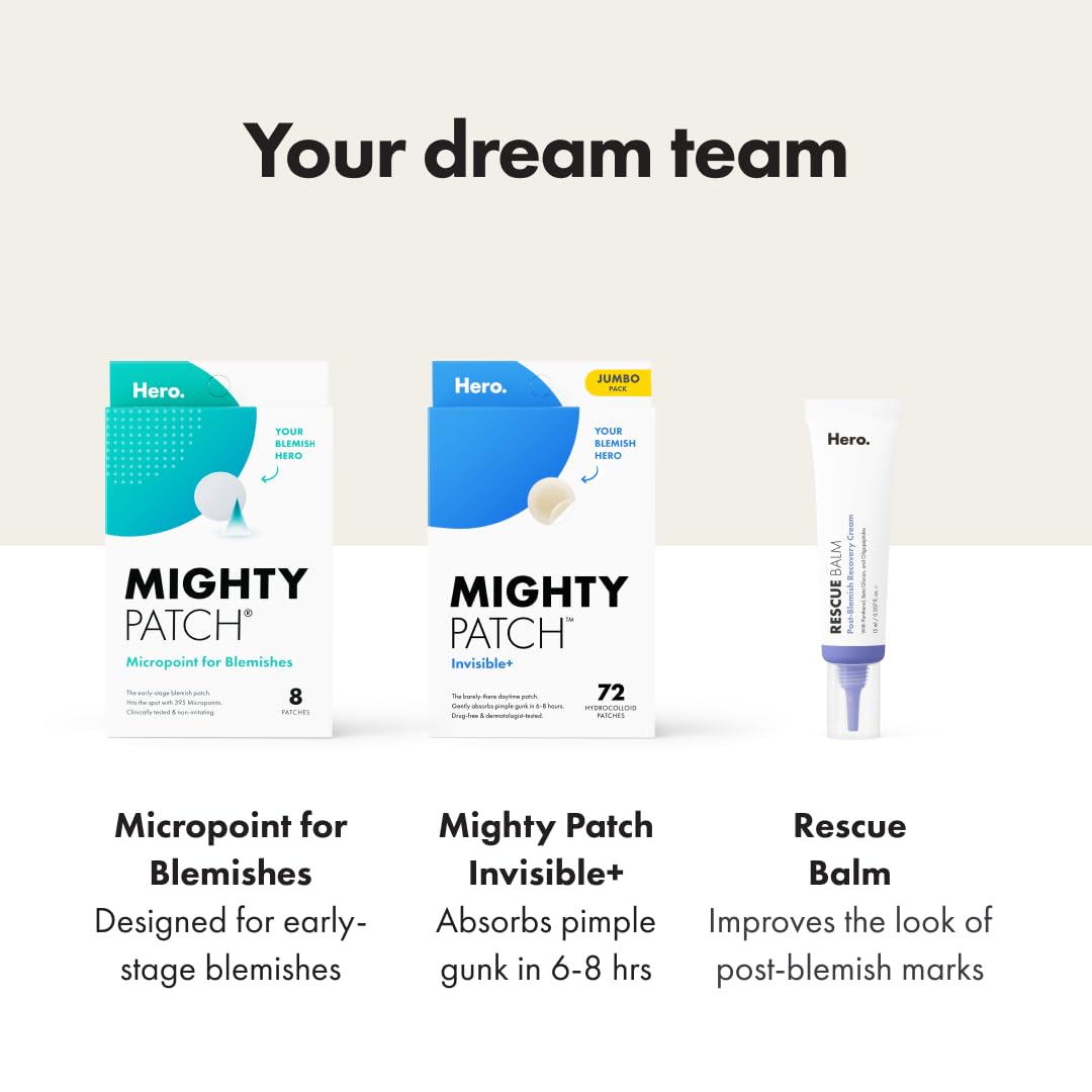 Mighty Patch caja abierta con parches organizados en hojas para almacenamiento práctico