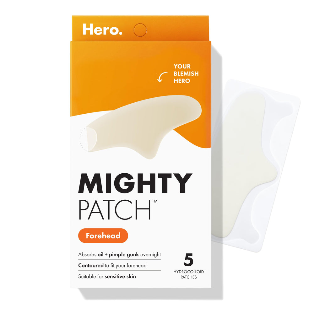 Mighty Patch empaque frontal mostrando diseño y cantidad 5 ct, ideal para brotes en frente