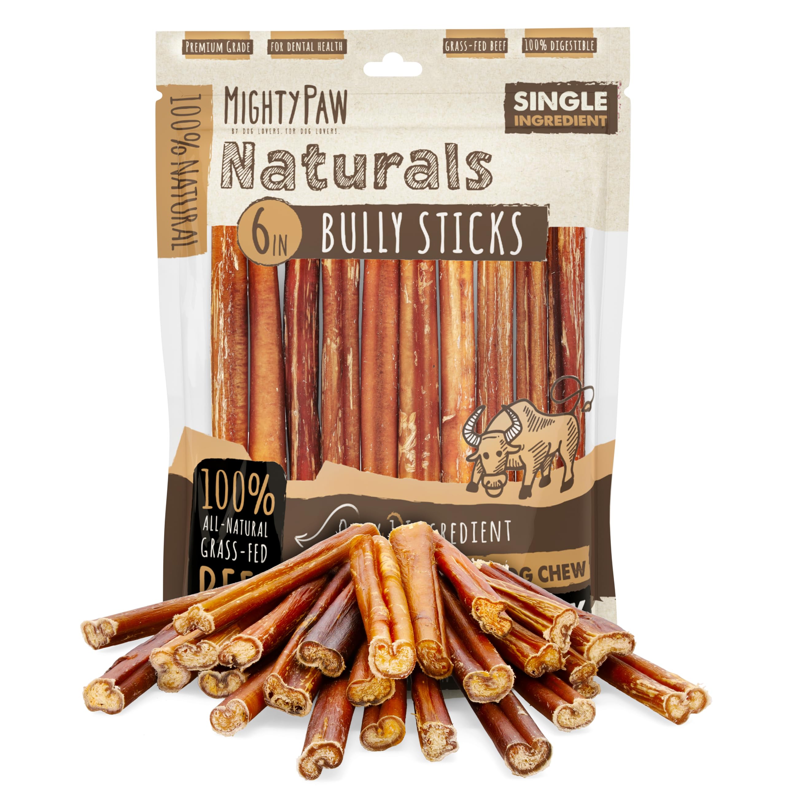 Mighty Paw empaque frontal mostrando pack de 25, resalta naturalidad