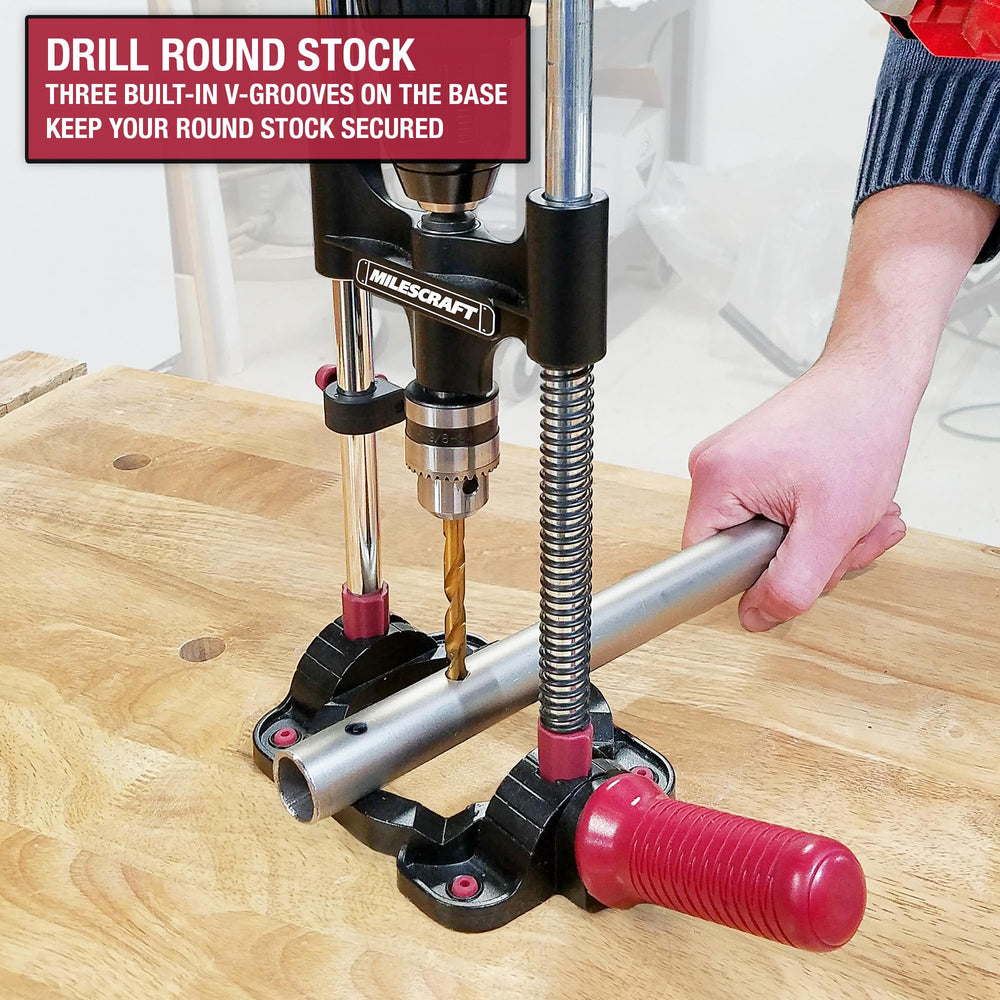 Milescraft DrillMate primer plano de bujes guía con control de precisión