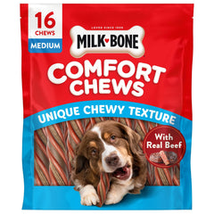 Milk-Bone paquete frontal mostrando diseño y cantidad, confianza y conveniencia