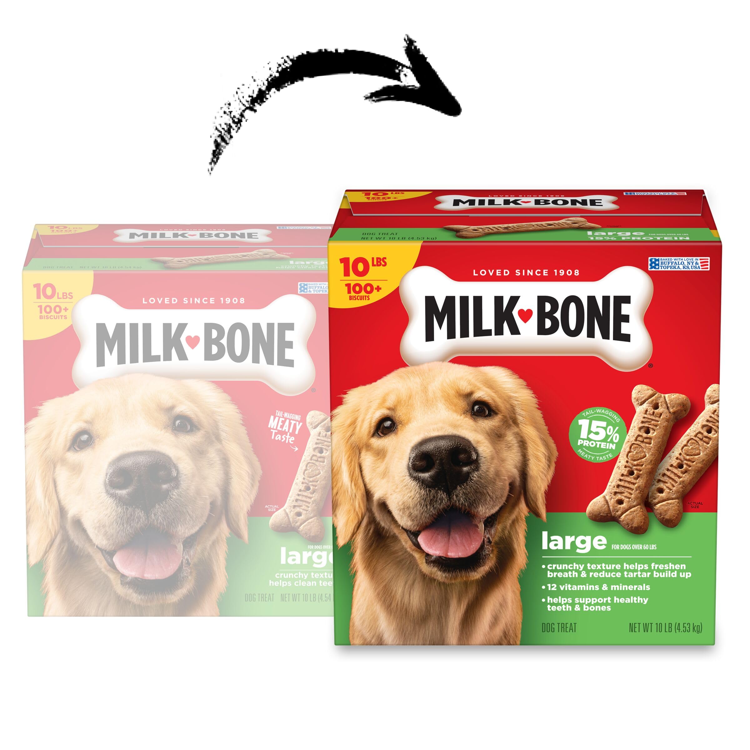 Milk-Bone primer plano de galleta crujiente y textura apetitosa