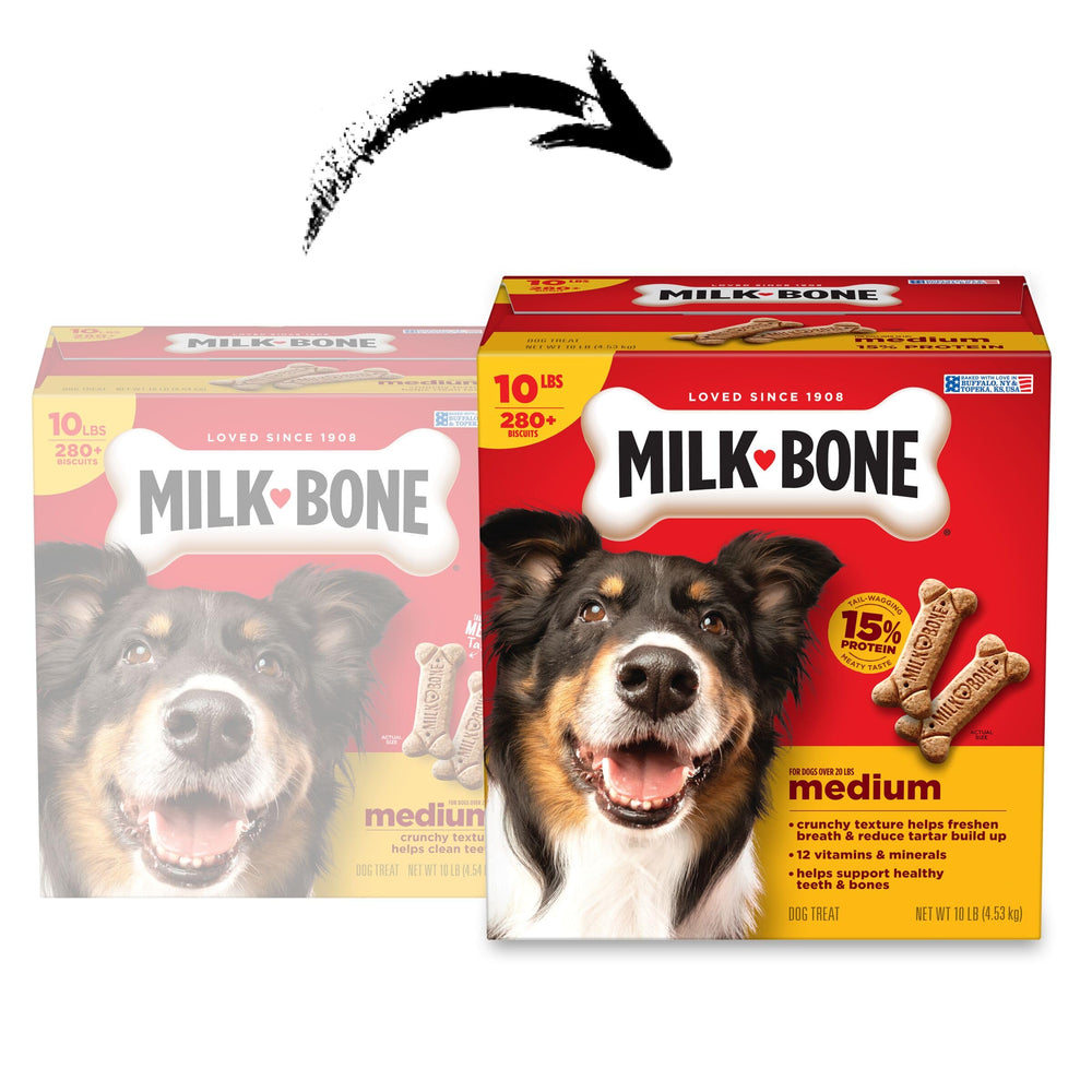 Milk-Bone primer plano de galleta crujiente y textura para limpieza dental al masticar