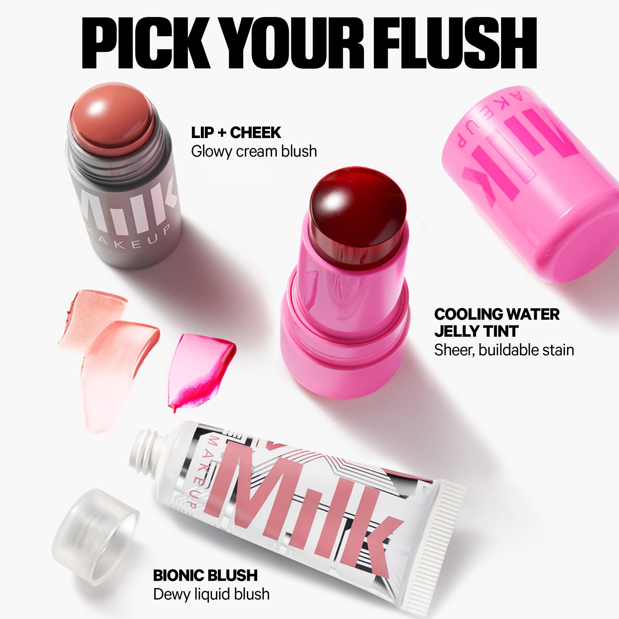 Milk Makeup etiqueta del envase mostrando ingredientes clave y beneficios