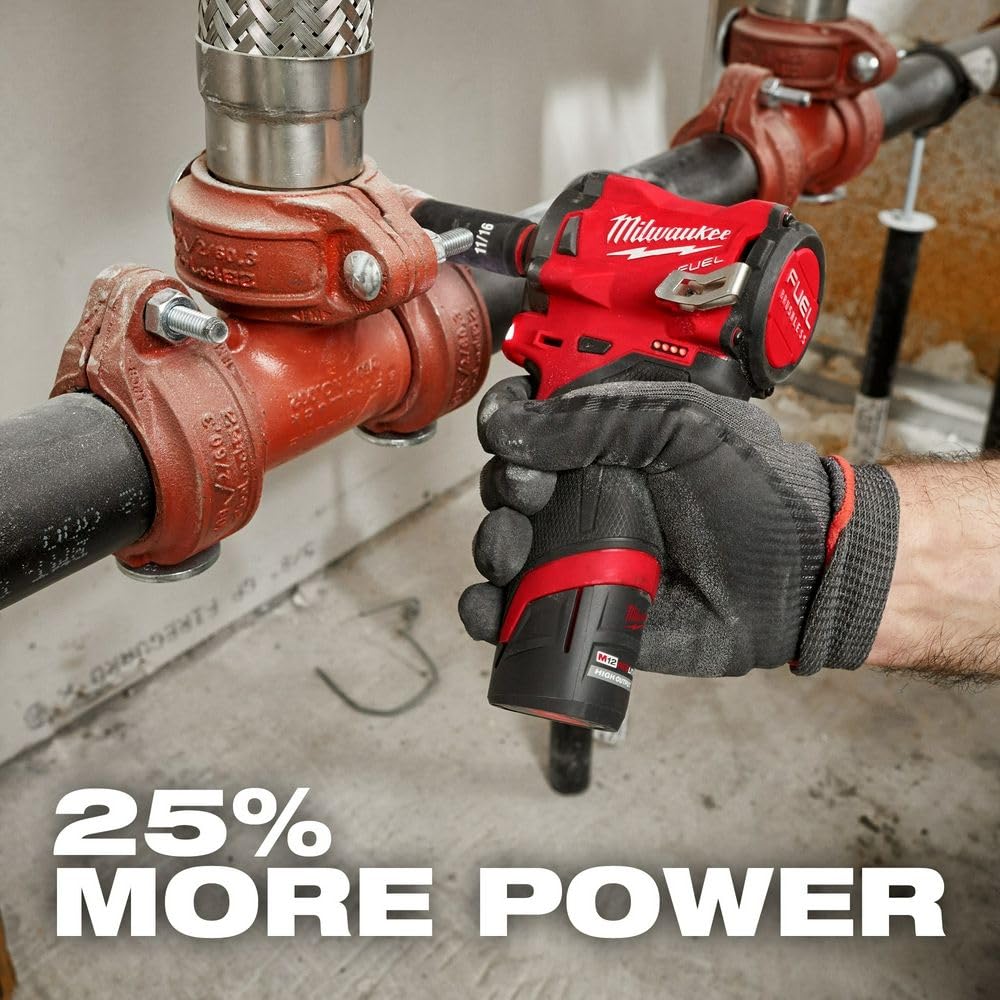 Milwaukee M12 etiqueta con especificaciones, información rápida