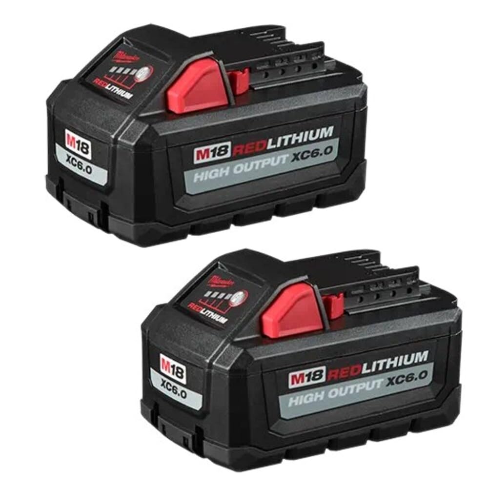 Milwaukee M18 vista frontal del pack de 2 mostrando diseño y mayor potencia
