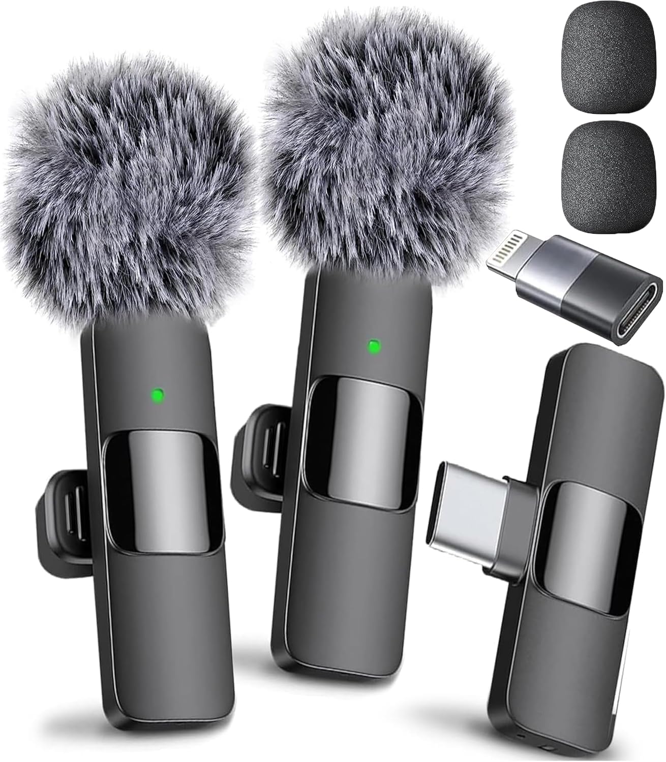 Mini Mic Pro vista frontal del micrófono y empaque, calidad profesional inmediata