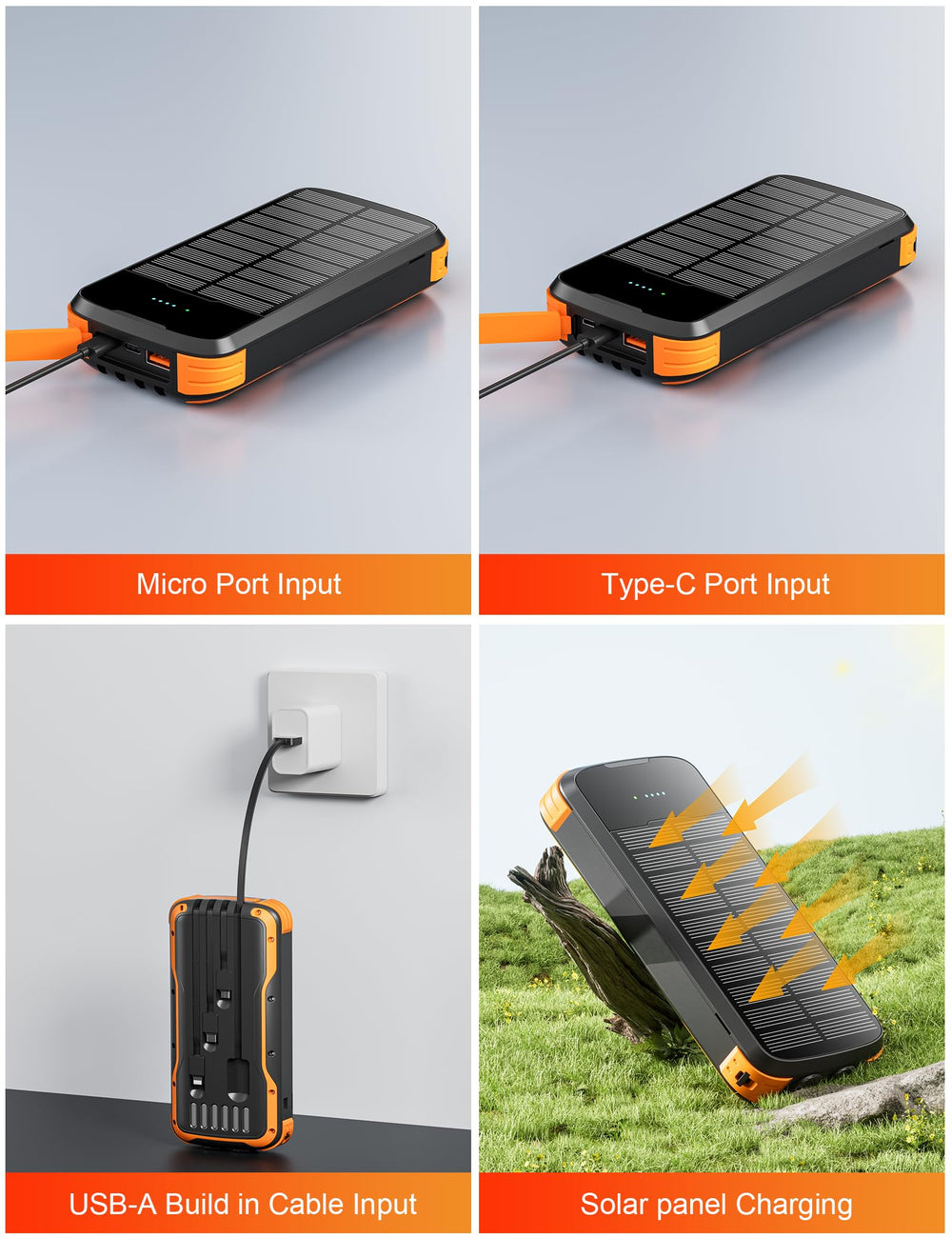 MINRISE cables integrados Type-C iOS Micro USB y USB-A listos para cargar múltiples dispositivos