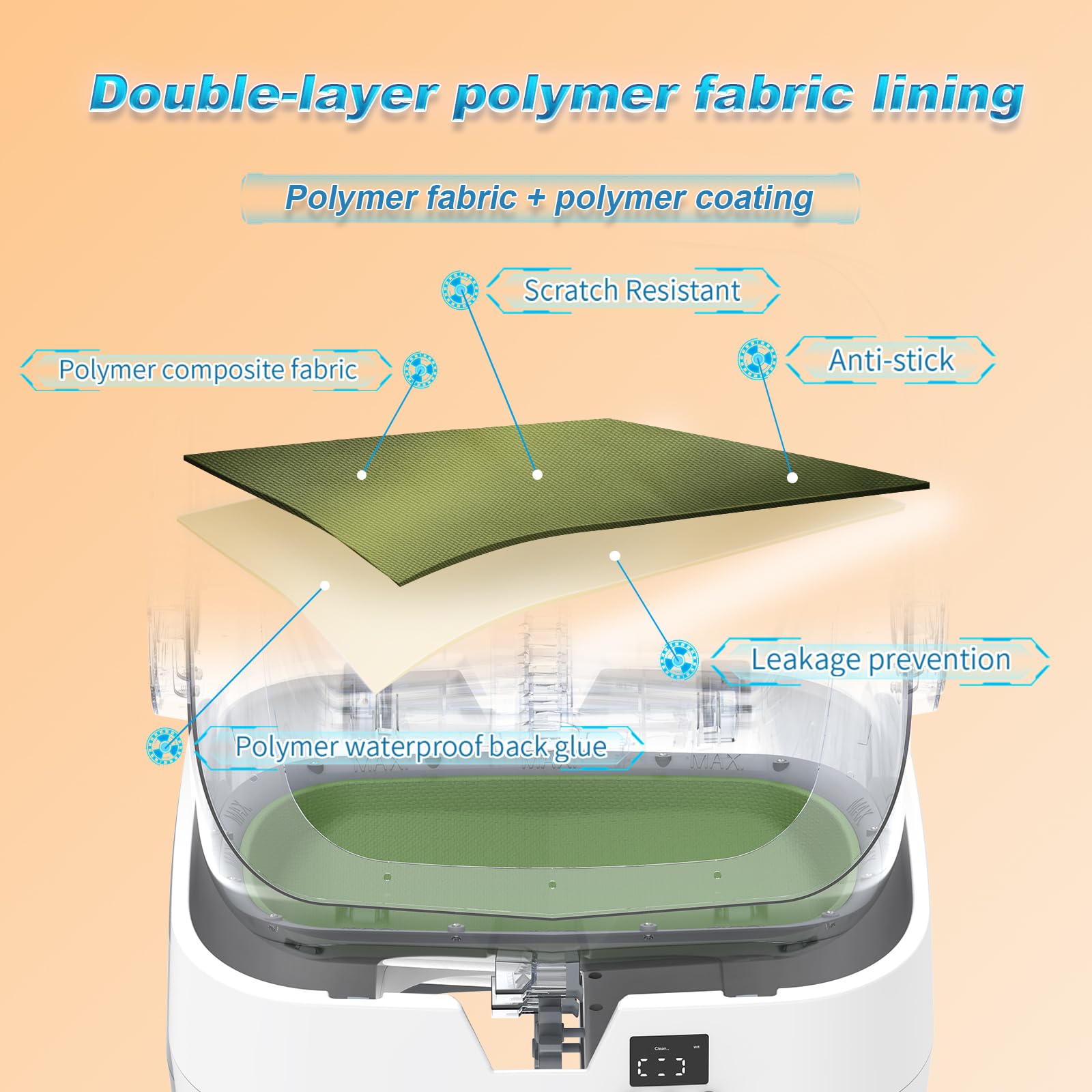 Mintakawa primer plano de superficie lavable que facilita higiene regular