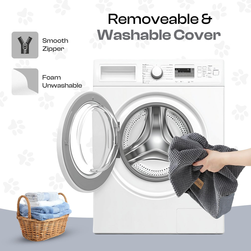 Miorun unzipped removable cover showing washable convenience benefit