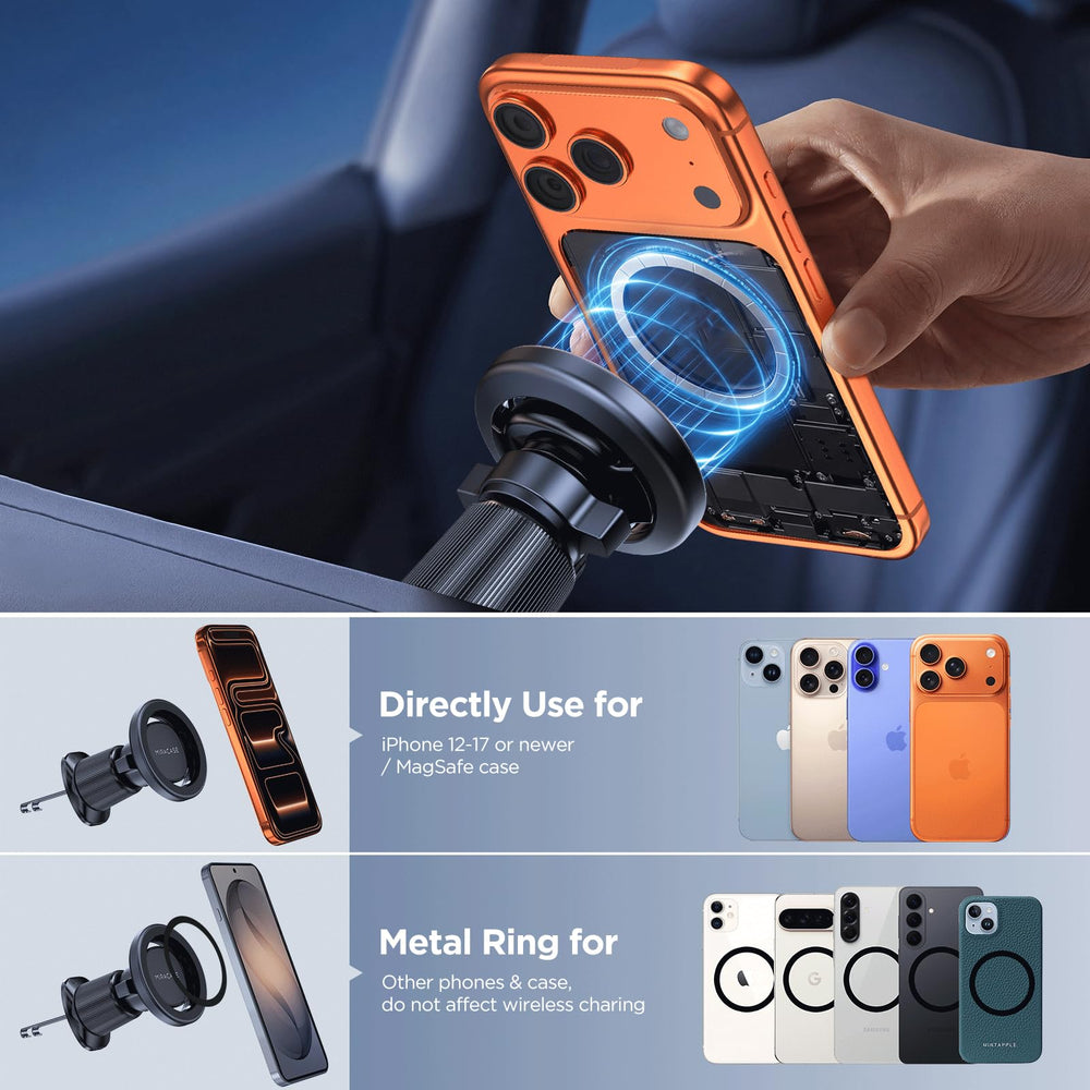 Miracase anillo metálico incluido para compatibilidad con fundas