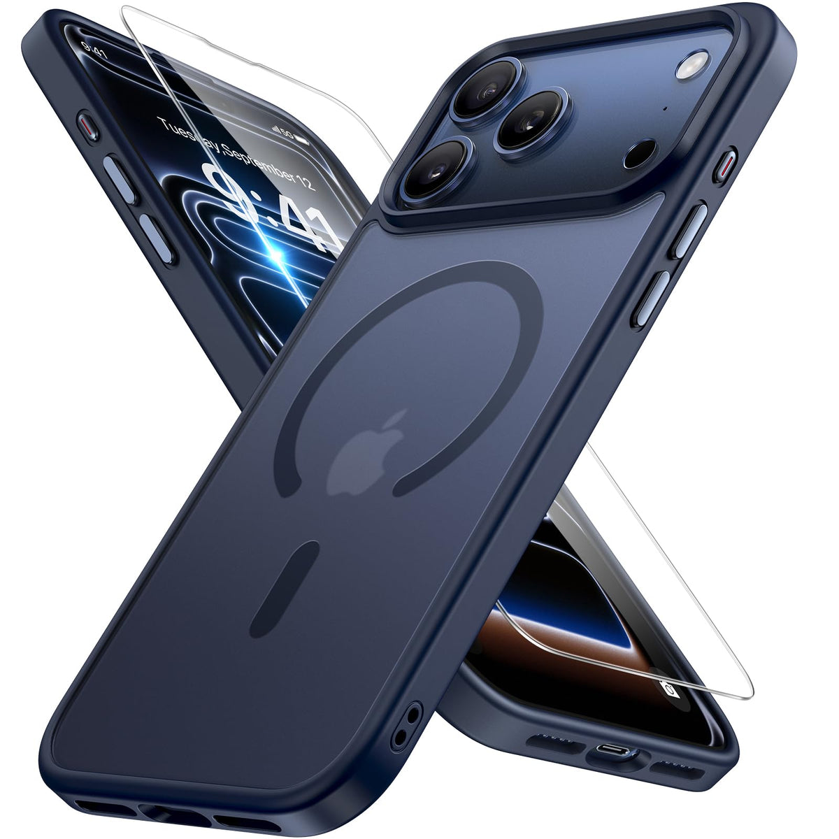 Miracase funda frontal azul mostrando ajuste perfecto y protección total
