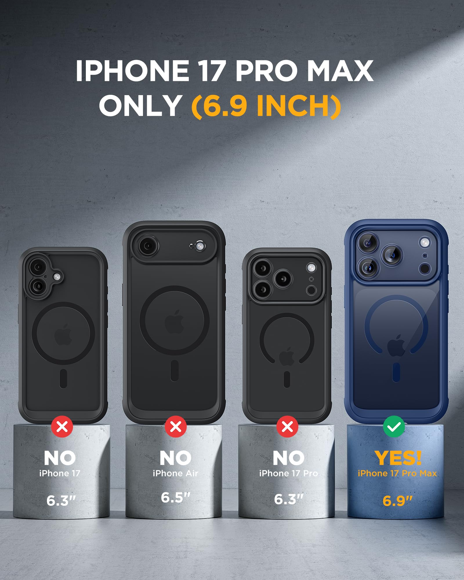 Miracase funda junto a una regla para comparar tamaño y cobertura completa del teléfono