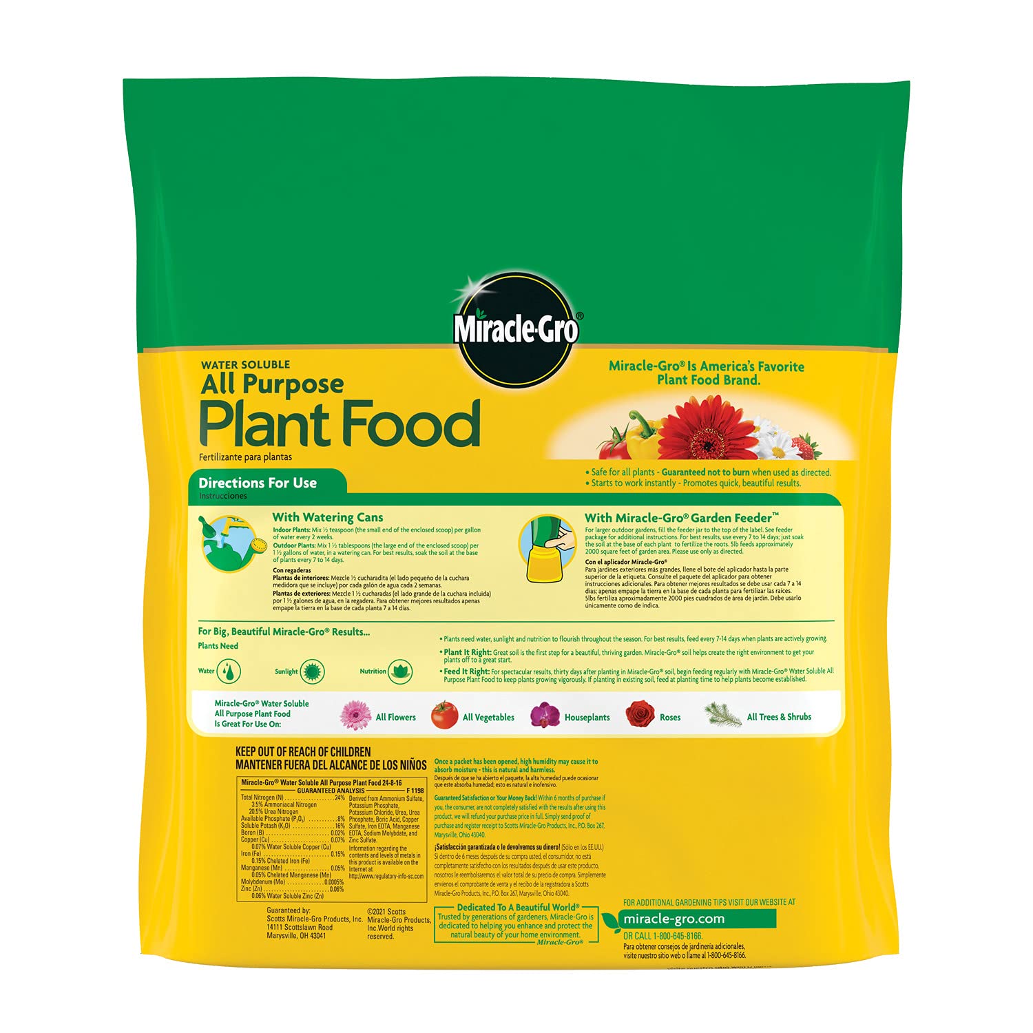 Miracle-Gro cuchara dosificadora incluida para medidas precisas