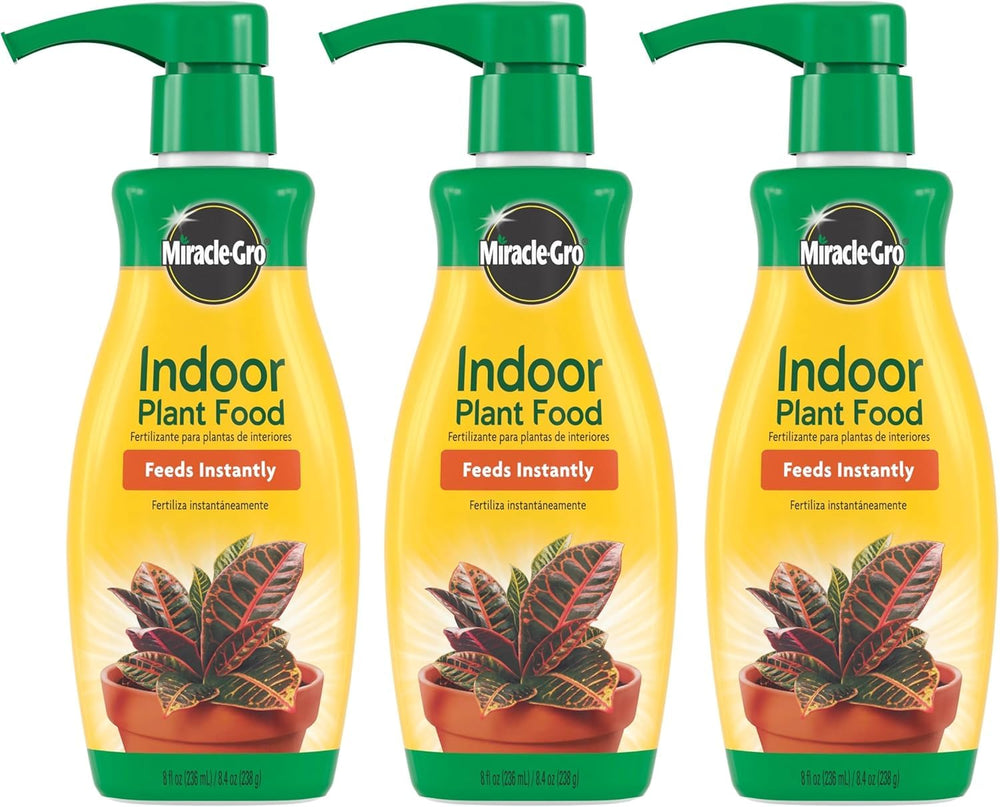 Miracle-Gro envase frontal 8 oz mostrando etiqueta y fácil aplicación semanal