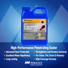 Miracle Sealants etiqueta legible con especificaciones y beneficios