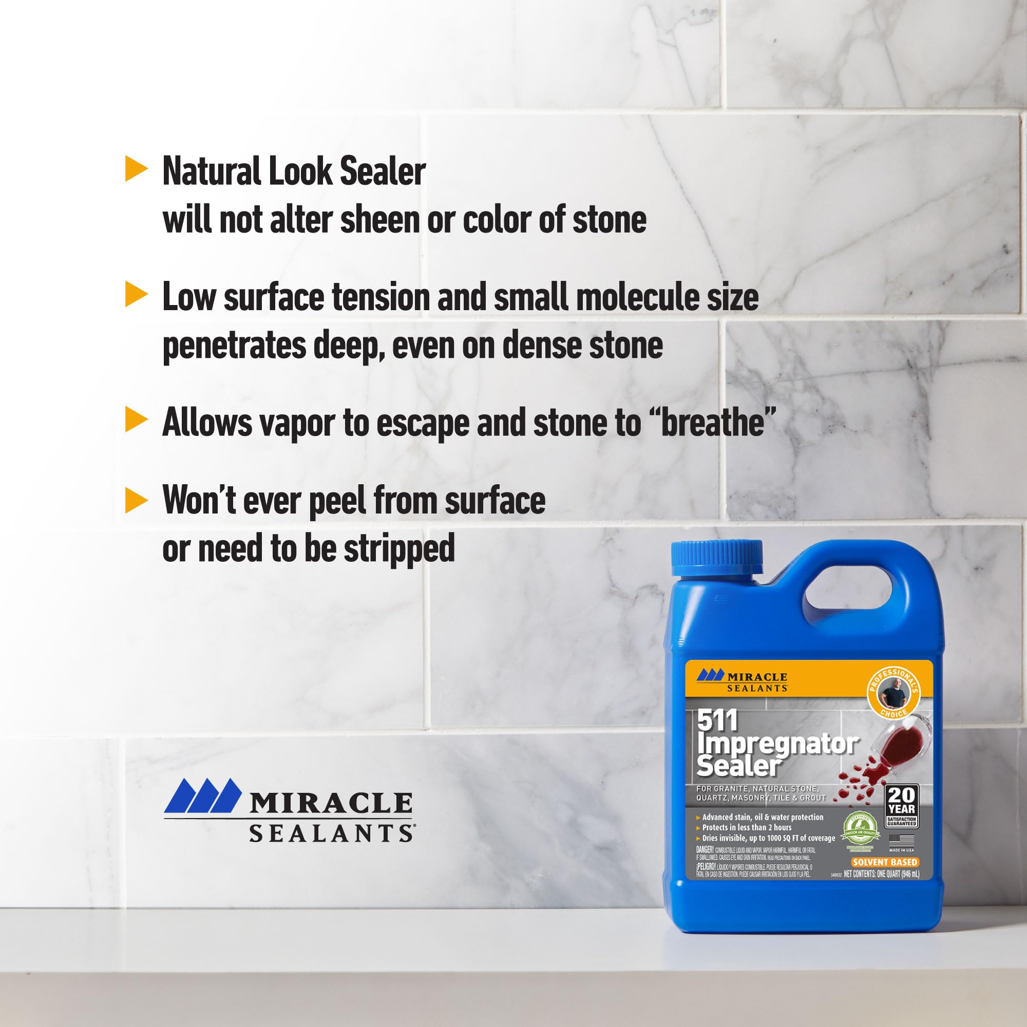 Miracle Sealants etiqueta con certificación INDOOR ADVANTAGE GOLD destacando bajas emisiones