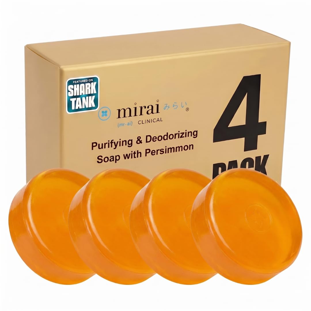 Mirai jabón presentación frontal mostrando barra y beneficio antiólor