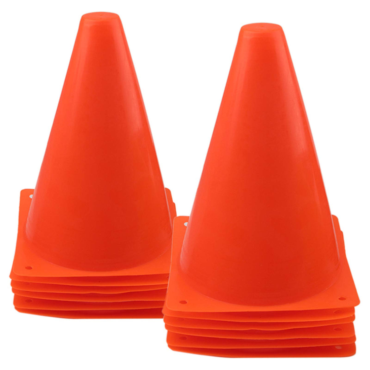 Mirepty frente del paquete con 12 conos naranja, visibilidad para entrenamientos