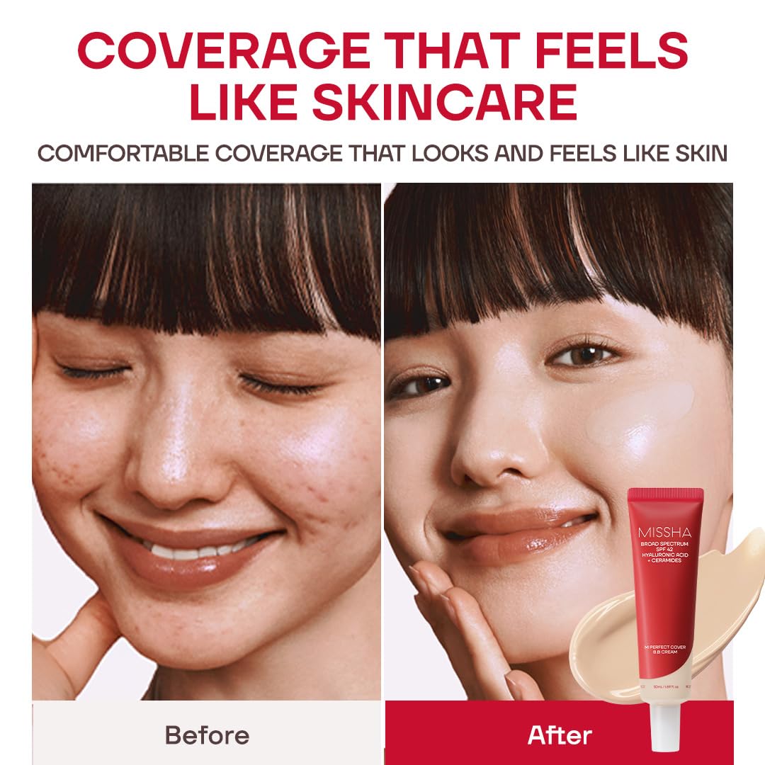 MISSHA tamaño comparado con moneda mostrando volumen práctico de 1.69 oz