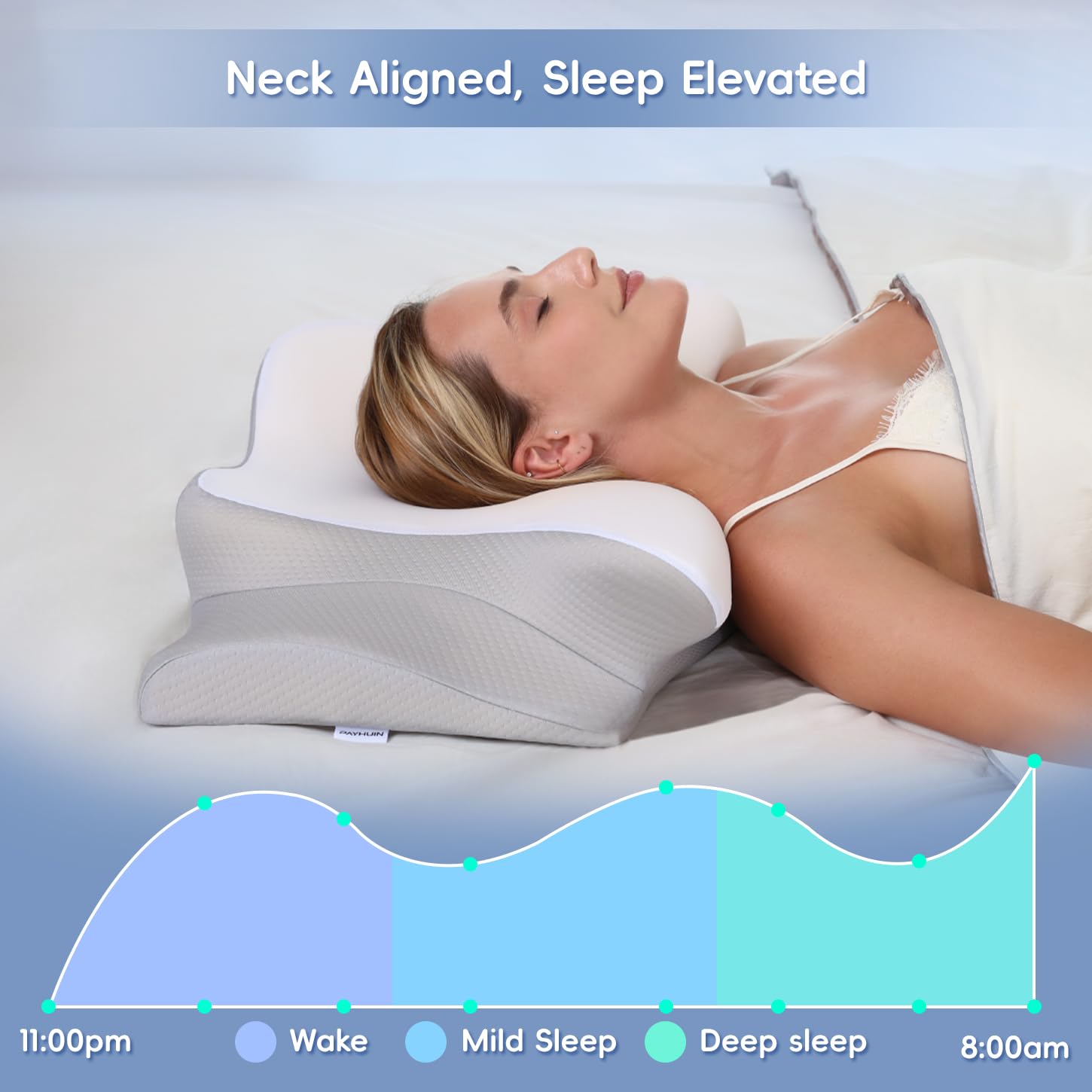 Missleep uso boca arriba con soporte bajo para la nuca y comodidad