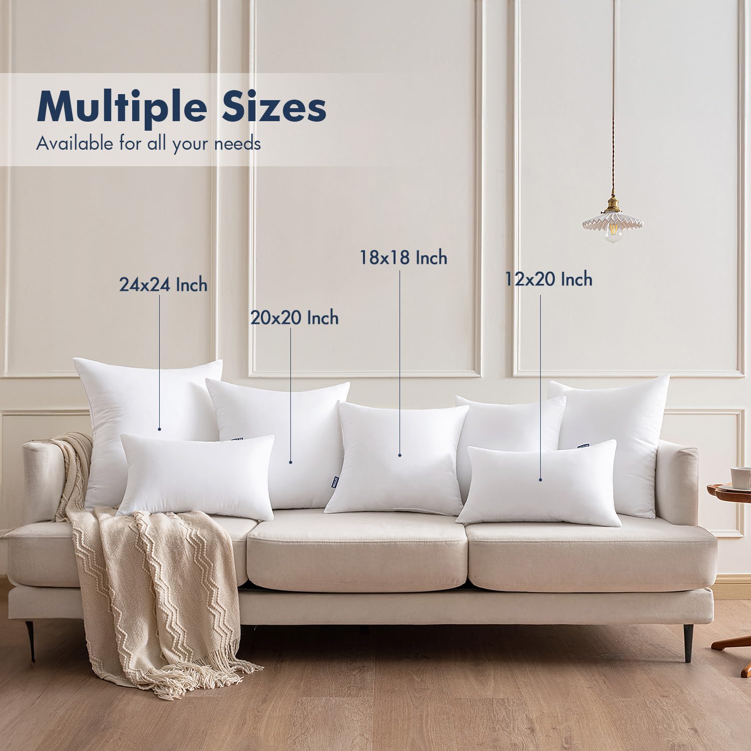 MIULEE par de cojines sobre cama, aspecto mullido y combinación decorativa