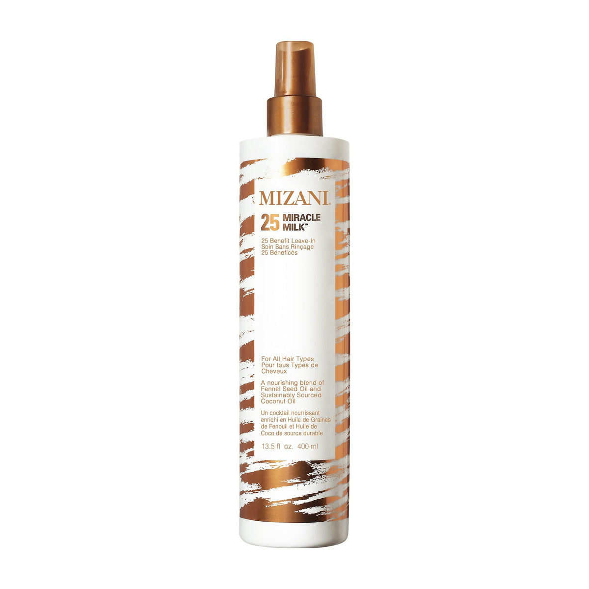 Mizani envase frontal 13.5 fl oz mostrando diseño y volumen del producto