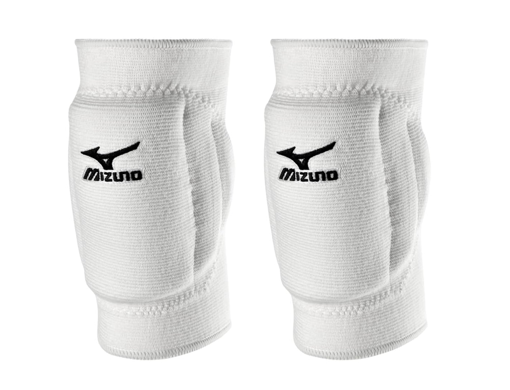 Mizuno rodilleras vista frontal mostrando protección y ajuste