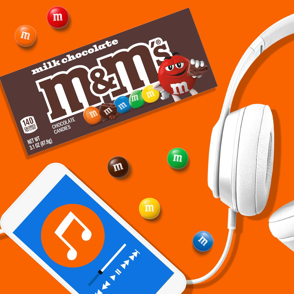 M&M'S caja abierta con piezas visibles, facilita compartir